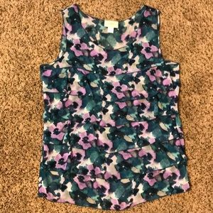 Ann Taylor Loft sheer floral blouse size med